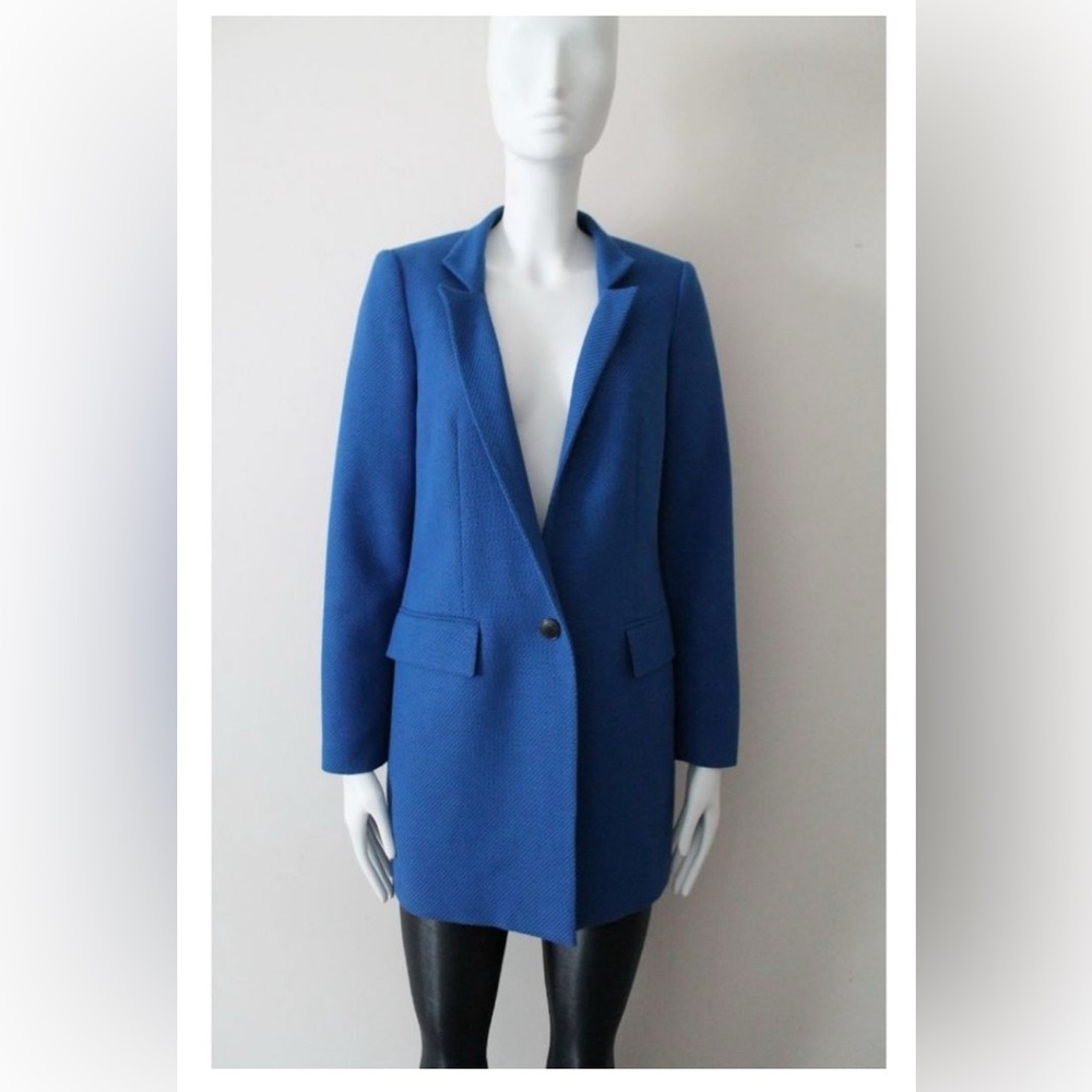 Judith and Charles Manille Coat Cobalt Blue Size 6 Wool Blend